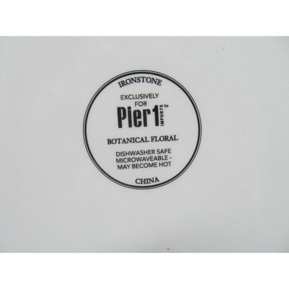 Pier 1 Flower Motifs Botanical Floral Textured Scalloped 9" Salad Plates (2) - Picture 5 of 12